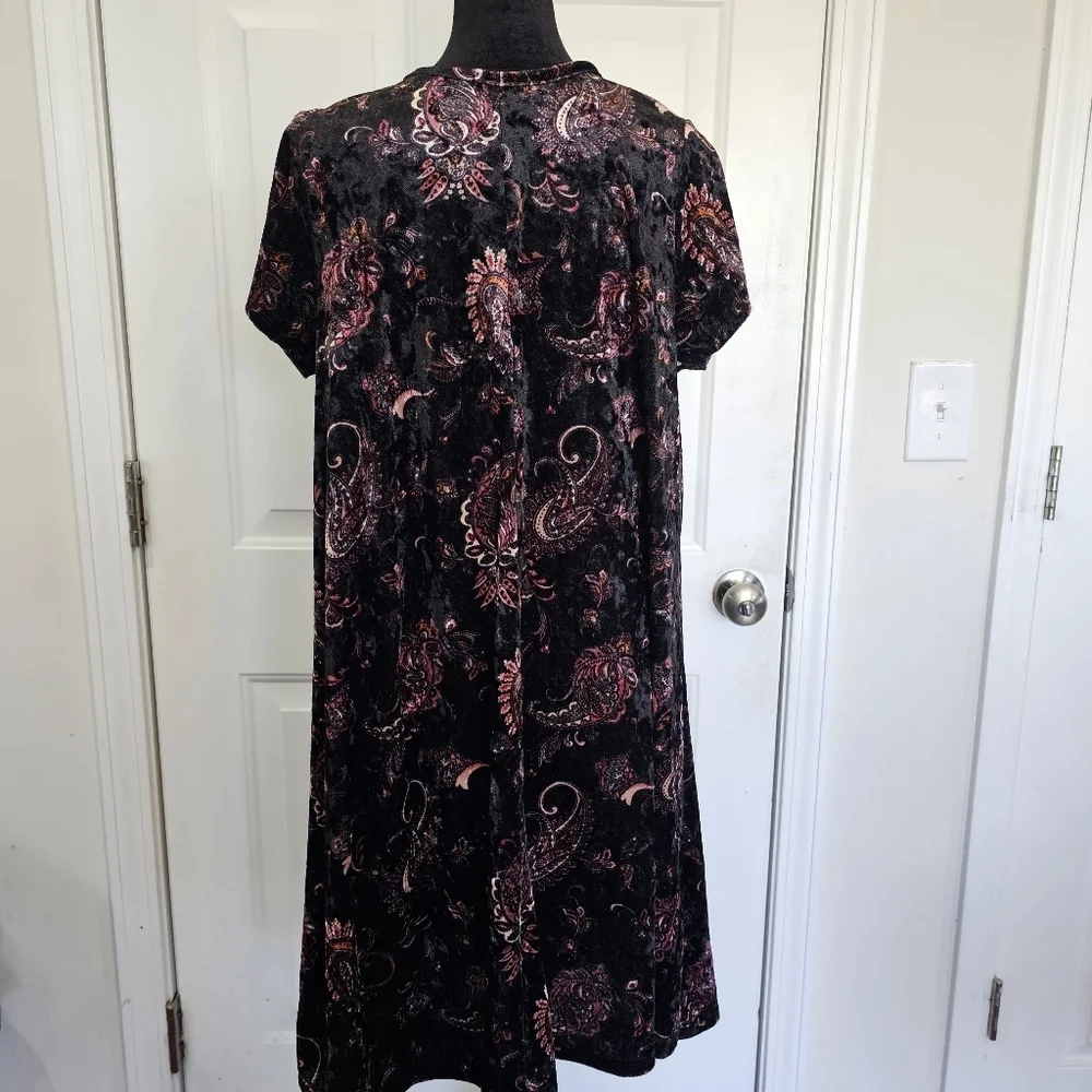 Poof! Black Paisley Print Burnt Velvet Dark Fairycore Size XL Whimsigoth {Box20}